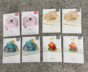 Hallmark Paper Wonder 8 Card Lot Mother's Day Father's Day Pop Up Set